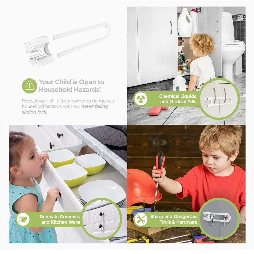 NIB Kid Proof Cabinet Handle Locks (8-Pack)